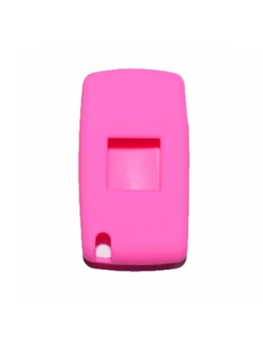 Guscio in Silicone Cover Chiave per Telecomando Peugeot 106 107 205 206 207 306 307 308 309 406 407 807 e Citroen C1 C2 C3 C4 Portachiave Rosa