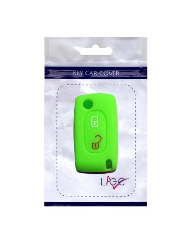 Guscio in Silicone Cover Chiave per Telecomando Peugeot 106 107 205 206 207 306 307 308 309 406 407 807 e Citroen C1 C2 C3 C4 Portachiave Verde