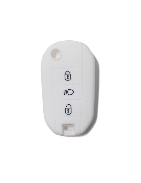 Guscio Silicone Cover Chiave Telecomando Citroen e Peugeot Portachiavi Bianco Citroen Cactus C3 C4 C5 C6 C8 C4L DS3 DS4 DS5 Picasso Xsara Peugeot 208 301 308 408 508 2008 3008 5008 RCZ