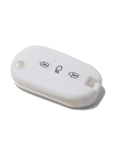 Guscio Silicone Cover Chiave Telecomando Citroen e Peugeot Portachiavi Bianco Citroen Cactus C3 C4 C5 C6 C8 C4L DS3 DS4 DS5 Picasso Xsara Peugeot 208 301 308 408 508 2008 3008 5008 RCZ
