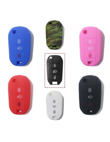 Guscio Silicone Cover Chiave Telecomando Citroen e Peugeot Portachiavi Blu Citroen Cactus C3 C4 C5 C6 C8 C4L DS3 DS4 DS5 Picasso Xsara Peugeot 208 301 308 408 508 2008 3008 5008 RCZ