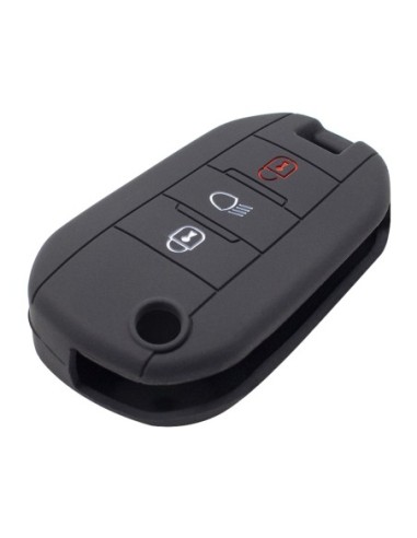 Guscio Silicone Cover Chiave Telecomando Citroen e Peugeot Portachiavi Nero Citroen Cactus C3 C4 C5 C6 C8 C4L DS3 DS4 DS5 Picasso Xsara Peugeot 208 301 308 408 508 2008 3008 5008 RCZ