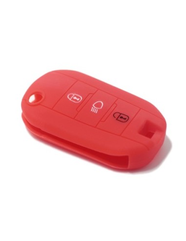 Guscio Silicone Cover Chiave Telecomando Citroen e Peugeot Portachiavi Rosso Citroen Cactus C3 C4 C5 C6 C8 C4L DS3 DS4 DS5 Picasso Xsara Peugeot 208 301 308 408 508 2008 3008 5008 RCZ