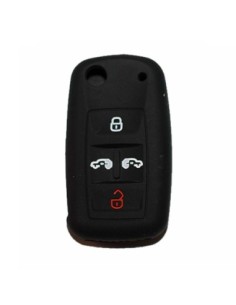 Guscio in Silicone Cover Chiave per Telecomando Volkswagen Seat Skoda Portachiave Nero VW Golf 7 Sharan Caravelle Transporter Caddy Seat Alhambra Leon Ibiza Skoda Yeti Octavia Superb Rapid