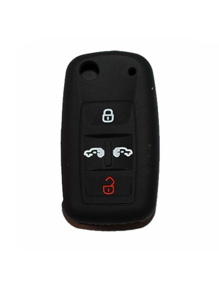 Guscio in Silicone Cover Chiave per Telecomando Volkswagen Seat Skoda Portachiave Nero VW Golf 7 Sharan Caravelle Transporter Caddy Seat Alhambra Leon Ibiza Skoda Yeti Octavia Superb Rapid
