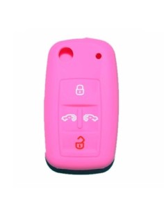 Guscio in Silicone Cover Chiave per Telecomando Volkswagen Seat Skoda Portachiave Rosa VW Golf 7 Sharan Caravelle Transporter Caddy Seat Alhambra Leon Ibiza Skoda Yeti Octavia Superb Rapid