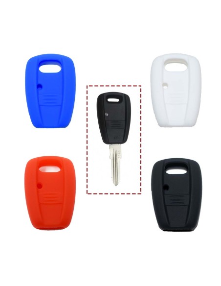 Guscio in Silicone Cover per Chiave Telecomando Fiat Portachiave Nero Punto Panda Bravo Brava 500 600 Stilo Doblò Marea Idea Scudo Ducato