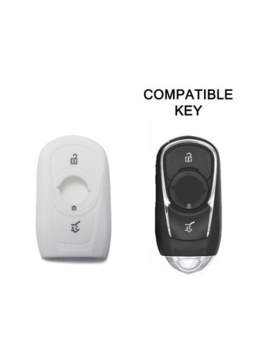 Guscio Silicone Cover Chiave per Telecomando Opel Portachiavi Bianco 3 Tasti Adam Mokka Antara Astra Cascada Corsa Insignia Karl Meriva Zafira