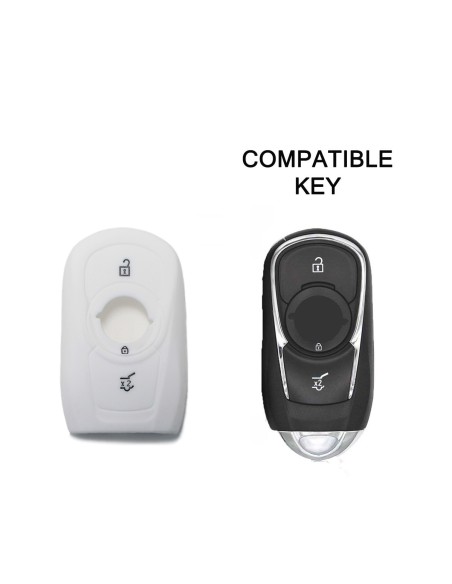 Guscio Silicone Cover Chiave per Telecomando Opel Portachiavi Bianco 3 Tasti Adam Mokka Antara Astra Cascada Corsa Insignia Karl Meriva Zafira