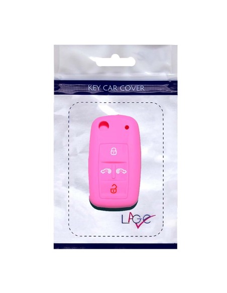 Guscio in Silicone Cover Chiave per Telecomando Volkswagen Seat Skoda Portachiave Rosa VW Golf 7 Sharan Caravelle Transporter Caddy Seat Alhambra Leon Ibiza Skoda Yeti Octavia Superb Rapid