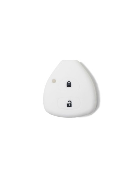 Guscio in Silicone Cover Chiave per Telecomando Toyota Bianco 2 Tasti Yaris Corolla Auris Avensis Aygo Aqua Camry GT Hilux IQ Land Cruiser Mirai Prius RAV 4 Urban Cruiser Verso Vitz