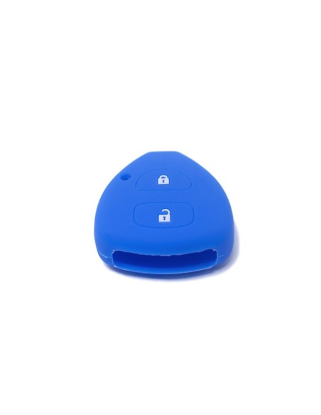 Guscio in Silicone Cover Chiave per Telecomando Toyota Blu 2 Tasti Yaris Corolla Auris Avensis Aygo Aqua Camry GT Hilux IQ Land Cruiser Mirai Prius RAV 4 Urban Cruiser Verso Vitz