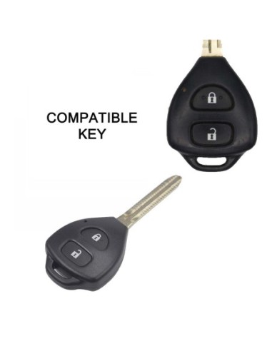 Guscio in Silicone Cover Chiave per Telecomando Toyota Nero 2 Tasti Yaris Corolla Auris Avensis Aygo Aqua Camry GT Hilux IQ Land Cruiser Mirai Prius RAV 4 Urban Cruiser Verso Vitz