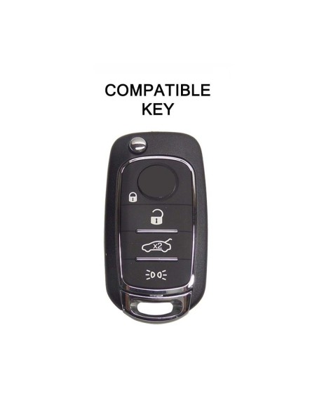 Guscio in Silicone Cover Chiave per Telecomando Fiat 500 500X Tipo 4 Tasti Bianco