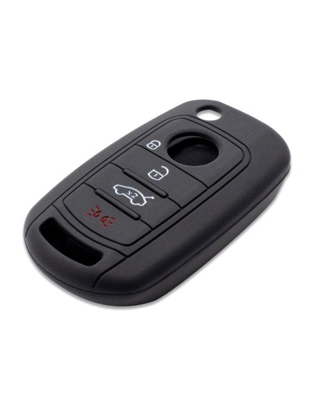 Guscio in Silicone Cover Chiave per Telecomando Fiat 500 500X Tipo 4 Tasti Nero