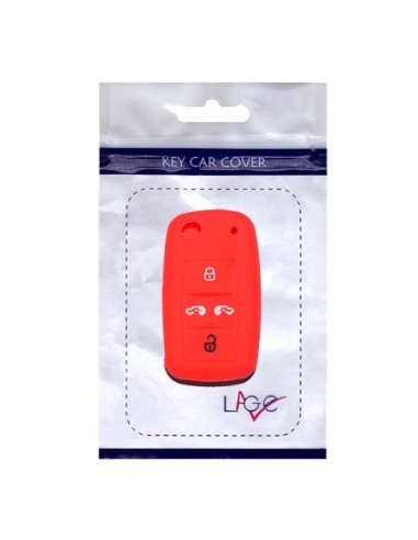 Guscio in Silicone Cover Chiave per Telecomando Volkswagen Seat Skoda Portachiave Rosso VW Golf 7 Sharan Caravelle Transporter Caddy Seat Alhambra Leon Ibiza Skoda Yeti Octavia Superb Rapid