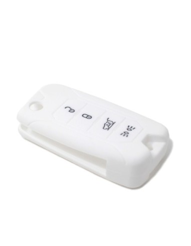 Guscio in Silicone Cover Chiave per Telecomando Jeep Renegade Cherokee 4 Tasti Bianco