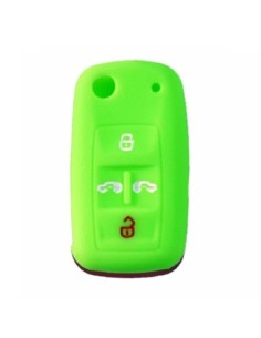 Guscio in Silicone Cover Chiave per Telecomando Volkswagen Seat Skoda Portachiave Verde VW Golf 7 Sharan Caravelle Transporter Caddy Seat Alhambra Leon Ibiza Skoda Yeti Octavia Superb Rapid