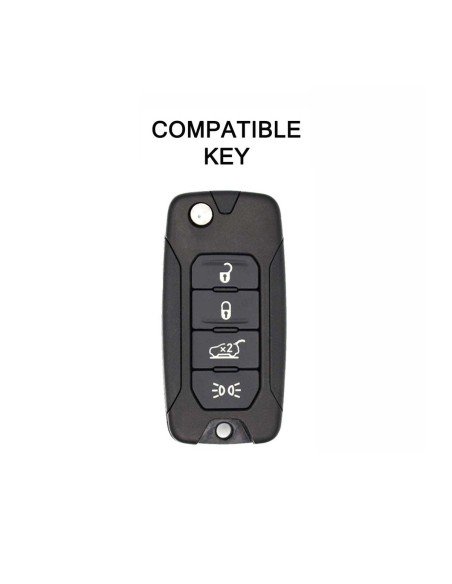 Guscio in Silicone Cover Chiave per Telecomando Jeep Renegade Cherokee 4 Tasti Nero