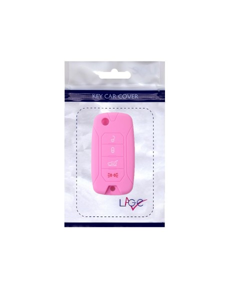 Guscio in Silicone Cover Chiave per Telecomando Jeep Renegade Cherokee 4 Tasti Rosa