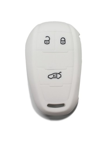 Guscio in Silicone Cover Chiave Telecomando Alfa Romeo 3 Tasti Bianco Giulia Stelvio Giulietta