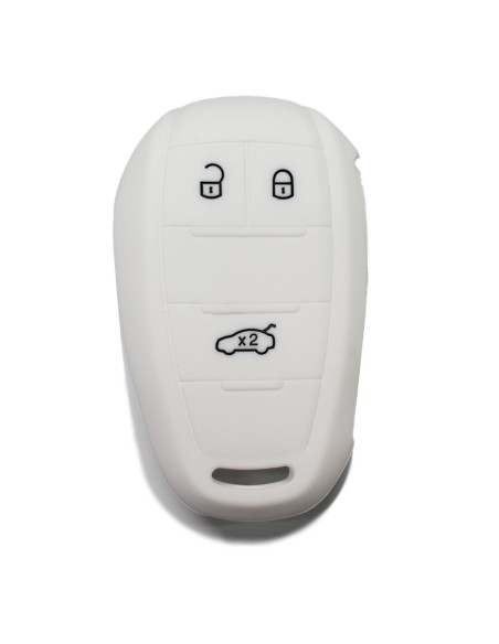 Guscio in Silicone Cover Chiave Telecomando Alfa Romeo 3 Tasti Bianco Giulia Stelvio Giulietta