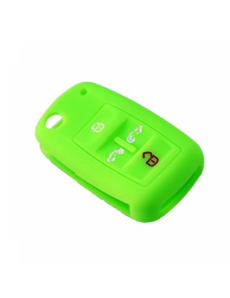 Guscio in Silicone Cover Chiave per Telecomando Volkswagen Seat Skoda Portachiave Verde VW Golf 7 Sharan Caravelle Transporter Caddy Seat Alhambra Leon Ibiza Skoda Yeti Octavia Superb Rapid