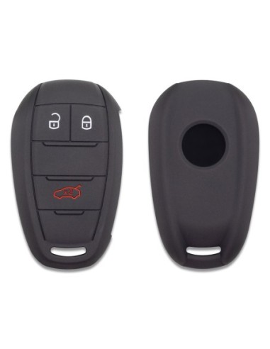 Guscio in Silicone Cover Chiave Telecomando Alfa Romeo 3 Tasti Nero Giulia Stelvio Giulietta