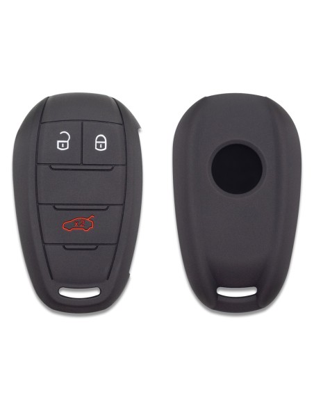 Guscio in Silicone Cover Chiave Telecomando Alfa Romeo 3 Tasti Nero Giulia Stelvio Giulietta
