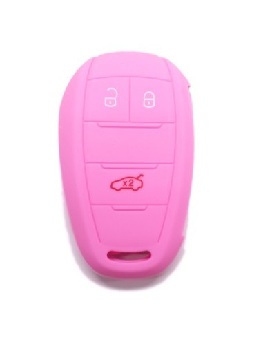 Guscio in Silicone Cover Chiave Telecomando Alfa Romeo 3 Tasti Rosa Giulia Stelvio Giulietta