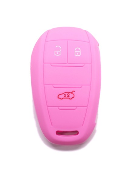 Guscio in Silicone Cover Chiave Telecomando Alfa Romeo 3 Tasti Rosa Giulia Stelvio Giulietta