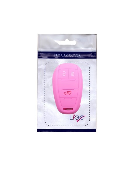 Guscio in Silicone Cover Chiave Telecomando Alfa Romeo 3 Tasti Rosa Giulia Stelvio Giulietta