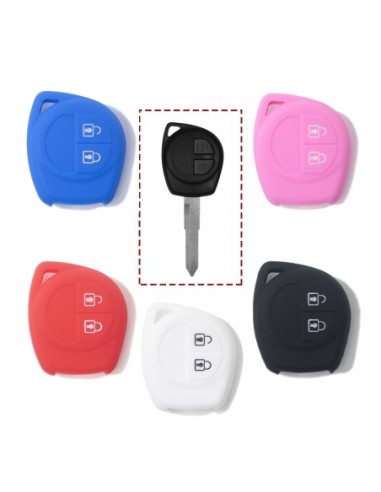 Guscio in Silicone Cover Chiave per Telecomando Suzuki 2 Tasti Rosa Suzuki Swift Vitara Jimny Gran Vitara Ignis Alto SX4 Liana Splash Baleno Karimun Wagon R Opel Agila Fiat Sedici