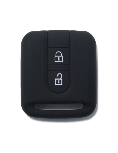 Guscio in Silicone Cover Chiave per Telecomando Nissan 2 Tasti Nero Qashqai Xtrail Micra Terrano Murano Almera Note Juke