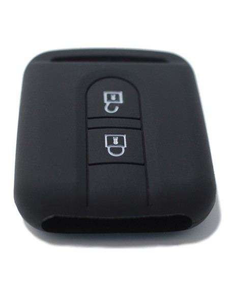 Guscio in Silicone Cover Chiave per Telecomando Nissan 2 Tasti Nero Qashqai Xtrail Micra Terrano Murano Almera Note Juke