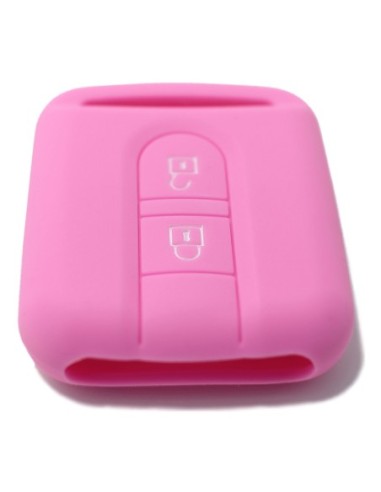 Guscio in Silicone Cover Chiave per Telecomando Nissan 2 Tasti Rosa Qashqai Xtrail Micra Terrano Murano Almera Note Juke