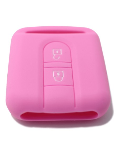 Guscio in Silicone Cover Chiave per Telecomando Nissan 2 Tasti Rosa Qashqai Xtrail Micra Terrano Murano Almera Note Juke