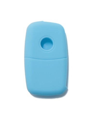 Guscio Silicone Cover Chiave per Telecomando Volkswagen Seat Skoda Portachiave Azzurro VW Golf Passat Polo Touran Tiguan Eos Sharan Touareg Phateon Caddy T5 Amarok Lupo Seat Altea Alhambra Leon Ibiza Exeo Cordoba Arosa Skoda Octavia Fabia Superb Roomster