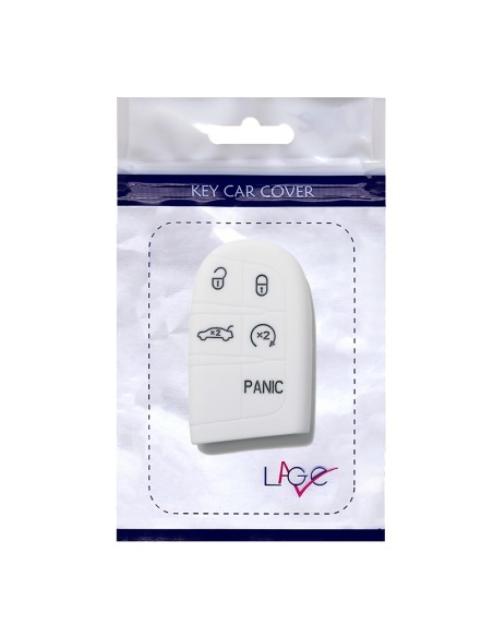 Guscio in Silicone Cover Chiave Telecomando Jeep Fiat Chrysler Dodge 5 Tasti Portachiavi Idea Regalo Bianco