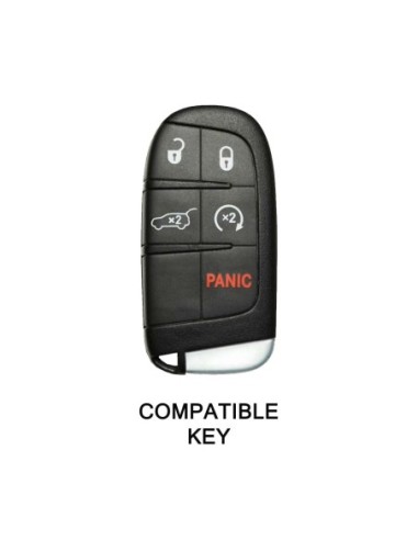 Guscio in Silicone Cover Chiave Telecomando Jeep Fiat Chrysler Dodge 5 Tasti Portachiavi Idea Regalo Blu