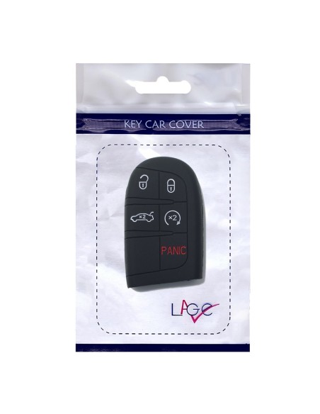 Guscio in Silicone Cover Chiave Telecomando Jeep Fiat Chrysler Dodge 5 Tasti Portachiavi Idea Regalo Nero