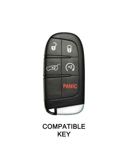 Guscio in Silicone Cover Chiave Telecomando Jeep Fiat Chrysler Dodge 5 Tasti Portachiavi Idea Regalo Nero