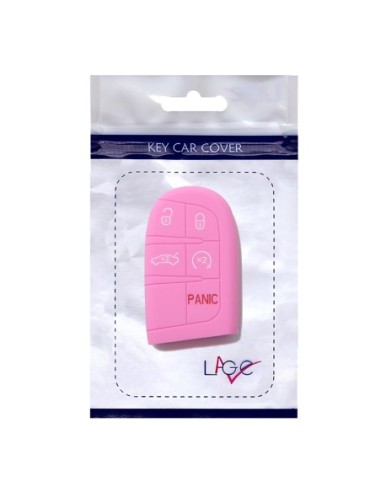 Guscio in Silicone Cover Chiave Telecomando Jeep Fiat Chrysler Dodge 5 Tasti Portachiavi Idea Regalo Rosa