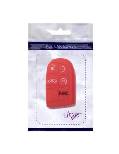 Guscio in Silicone Cover Chiave Telecomando Jeep Fiat Chrysler Dodge 5 Tasti Portachiavi Idea Regalo Rosso