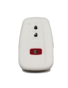 Guscio Silicone Cover Chiave per Telecomando Toyota Portachiavi Bianco 3 Tasti per Land Cruiser Prado Camry V70 C-HR Prius Corolla RAV4 Avalon