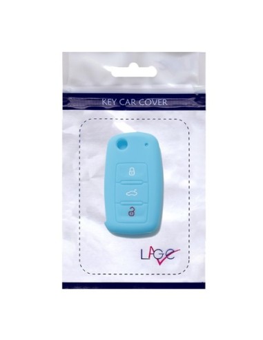 Guscio Silicone Cover Chiave per Telecomando Volkswagen Seat Skoda Portachiave Azzurro VW Golf Passat Polo Touran Tiguan Eos Sharan Touareg Phateon Caddy T5 Amarok Lupo Seat Altea Alhambra Leon Ibiza Exeo Cordoba Arosa Skoda Octavia Fabia Superb Roomster