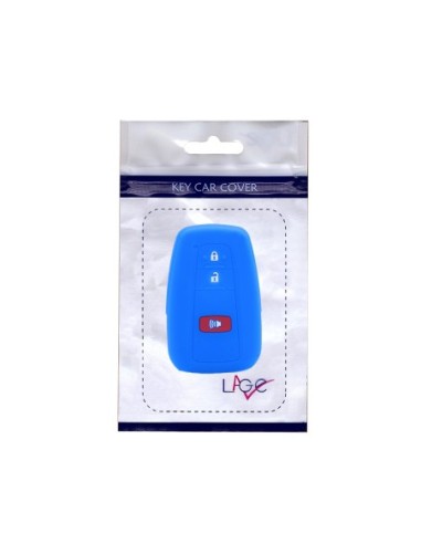 Guscio Silicone Cover Chiave per Telecomando Toyota Portachiavi Blu 3 Tasti per Land Cruiser Prado Camry V70 C-HR Prius Corolla RAV4 Avalon