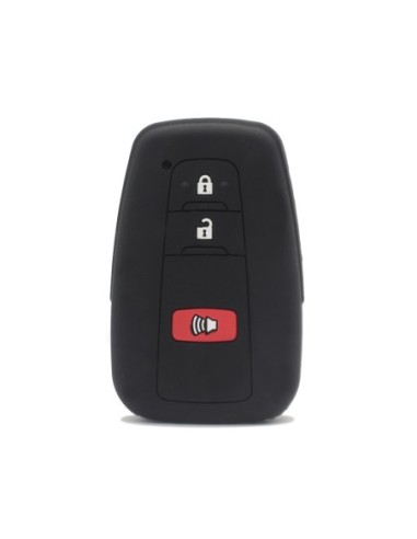 Guscio Silicone Cover Chiave per Telecomando Toyota Portachiavi Nero 3 Tasti per Land Cruiser Prado Camry V70 C-HR Prius Corolla RAV4 Avalon