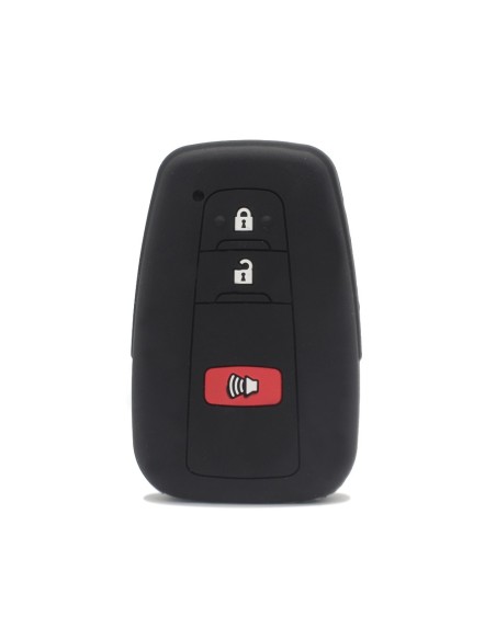 Guscio Silicone Cover Chiave per Telecomando Toyota Portachiavi Nero 3 Tasti per Land Cruiser Prado Camry V70 C-HR Prius Corolla RAV4 Avalon