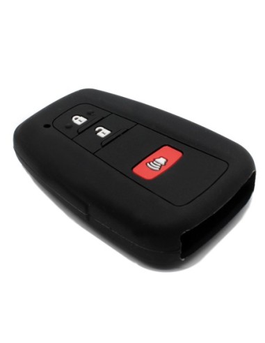 Guscio Silicone Cover Chiave per Telecomando Toyota Portachiavi Nero 3 Tasti per Land Cruiser Prado Camry V70 C-HR Prius Corolla RAV4 Avalon